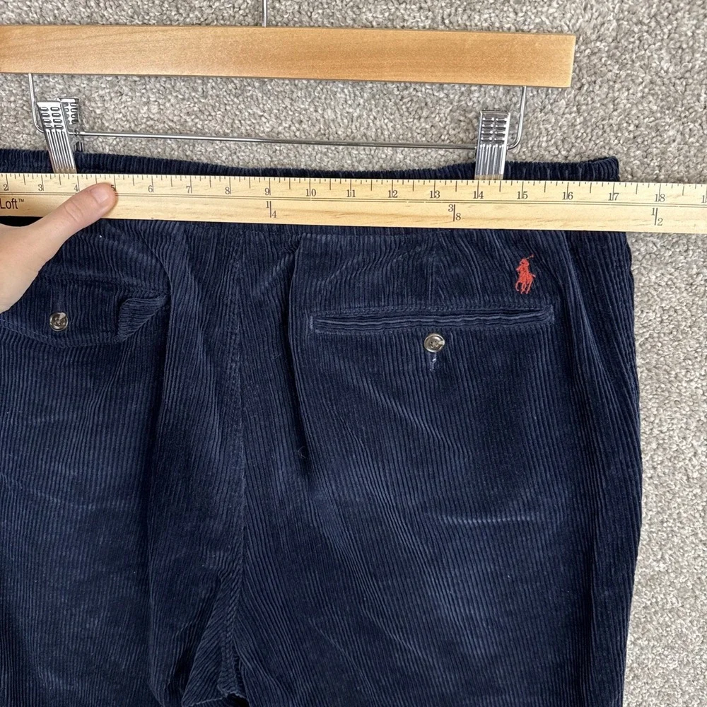 Polo‎ Ralph Lauren Men's Large Dark Blue Corduroy Pants Classic Fit Drawstring
